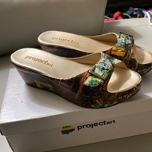 Wedge sandals by project Art 7 Van Gogh
